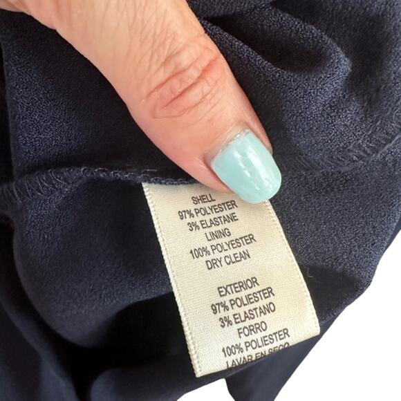 Eliza J Navy Blue Sleeveless One Piece Lined Pants Romper Women Sz 10 - Picture 12 of 12